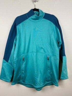 Spyder Women's Two Tone Teal Blue Pullover Jacket w/ Pockets Size XL